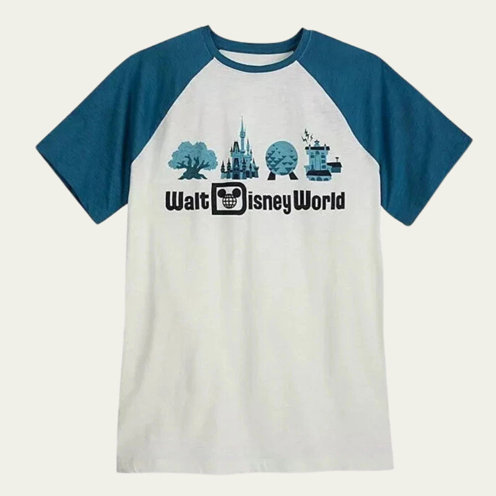 NEW Disney Parks Park Icons Raglan Tee size Small Walt Disney‎ World Merch